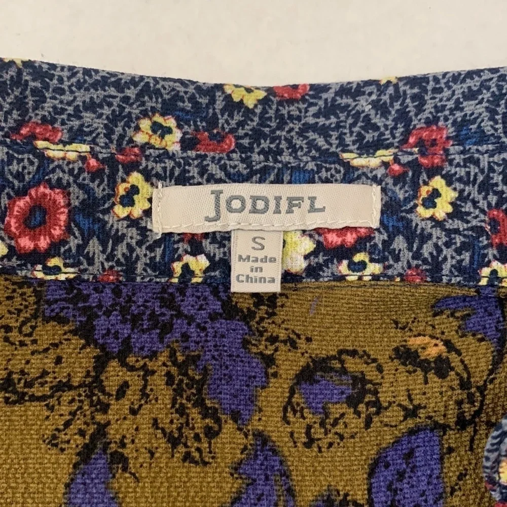 JODIFL Tiered Green and Purple Tunic Dress - Picture 7 of 7
